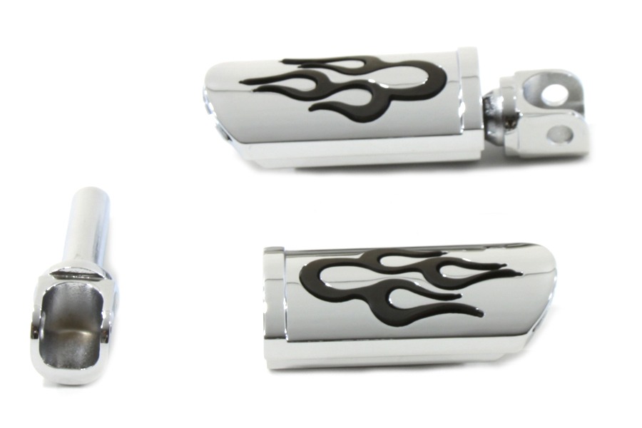 Vtwin Flame Style Adjustable Footpeg Set Chrome Female Harley Davidson Fxr Dyna Jts Cycles Vtwin Flame Style Adjustable Footpeg Set Chrome Female Harley Davidson Fxr Dyna Jts Cycles
