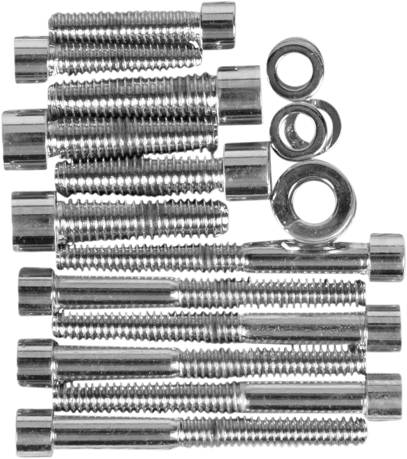 Drag Specialties Chrome Motorcycle Side Cover Bolt Kit 9106 Harley