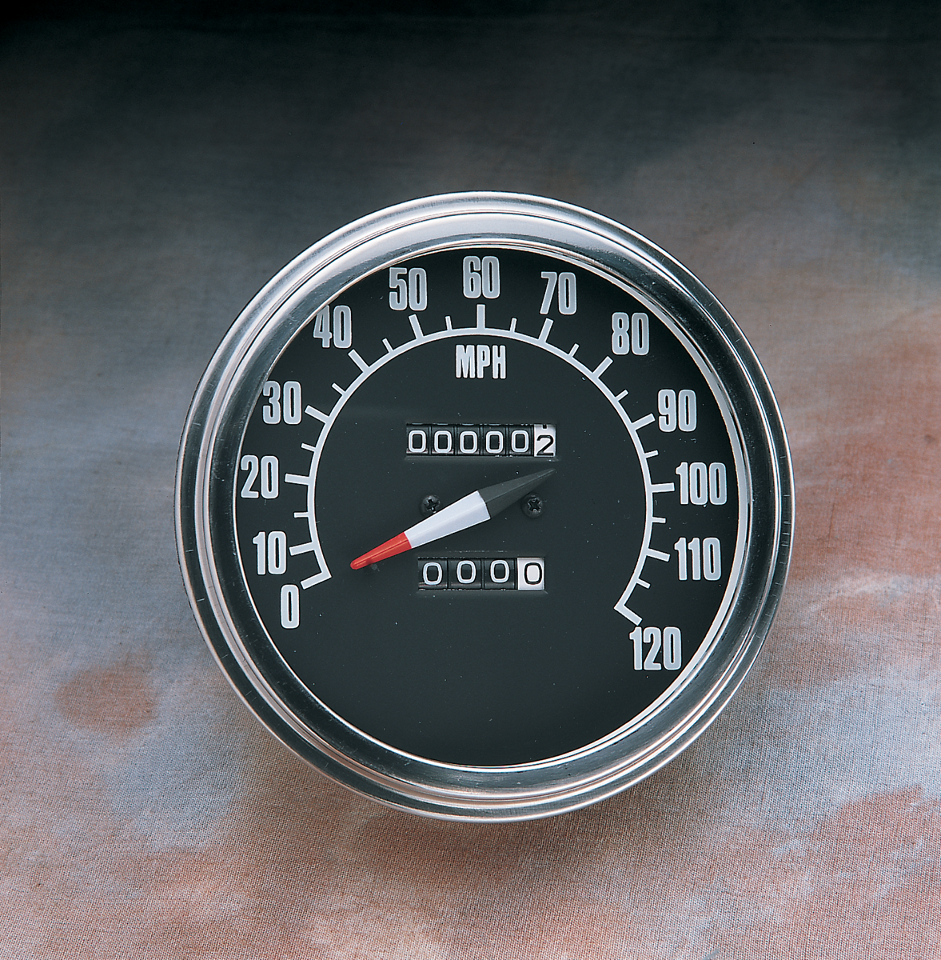 Drag Specialties 5" Black Speedometer Speedo 9195 Harley Davidson