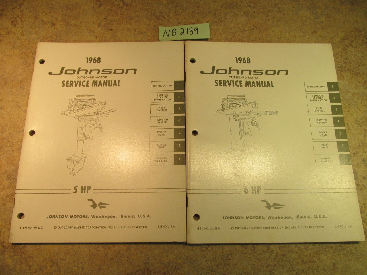 ... 1968 Johnson Evinrude Outboard Service Manual Year Set 1.5-100 HP ...