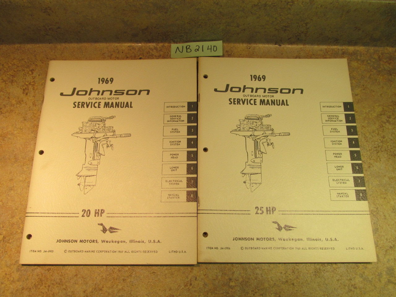 ... 1969 Johnson Evinrude Outboard Service Manual Year Set 1.5-115 HP ...