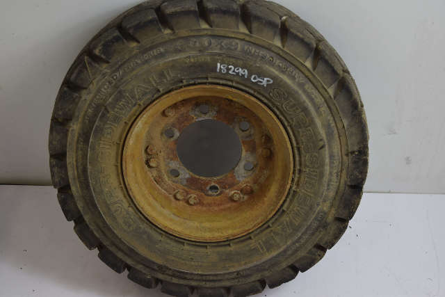 Super Sidewall 6.00 x 9  Forklift Tire 10 Ply - Nylon Tubing - 6 lug - 6.00-9