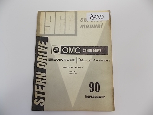 OMC Johnson Evinrude Stern Drive Service Manual 1966 90 HP DU-13B DUE-13B
