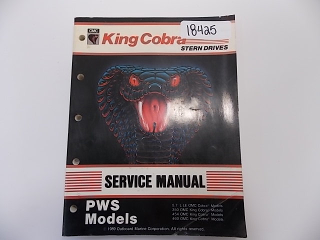 OMC King Cobra Stern Drive Service Manual PWS Models 1989 507879