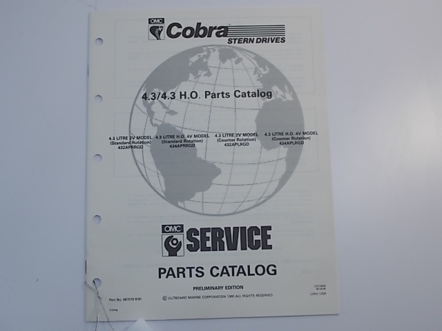 OMC Cobra Stern Drive 4.3/4.3 H.O. Parts Catalog 1990 987079