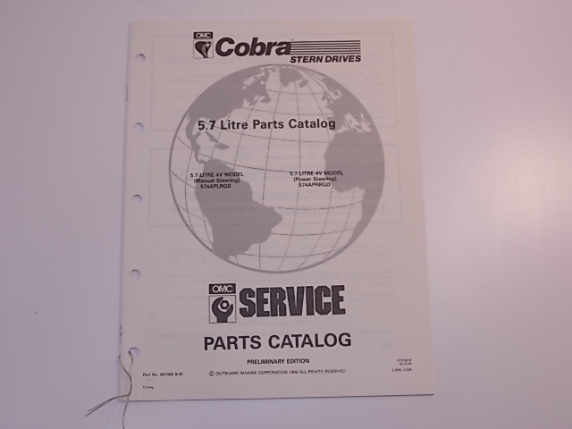 OMC Cobra Stern Drive 5.7 Litre Parts Catalog 1990 987080