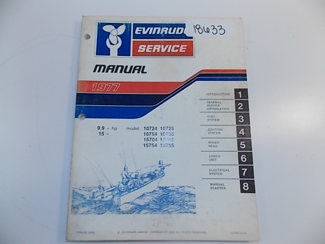 Evinrude Service Manual 1977 Item #: 5305 9.9 / 15 HP