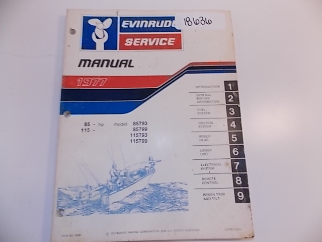Evinrude Service Manual 1977 Item #: 5309 85 / 115 HP