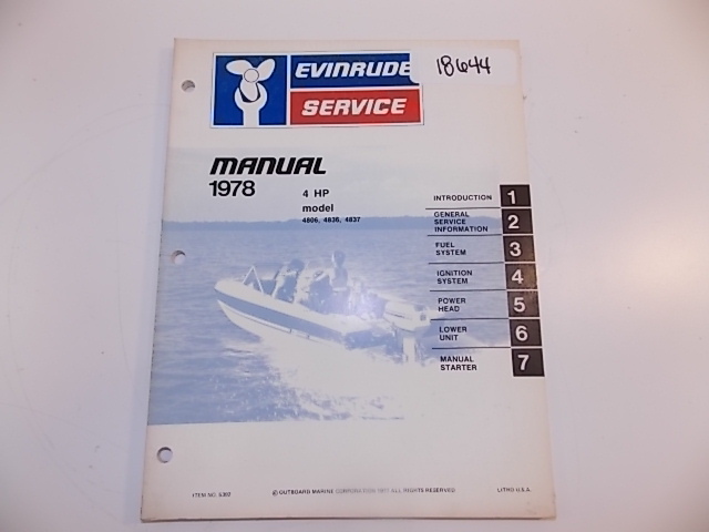 Evinrude Service Manual 1978 Item #: 5392 4 HP
