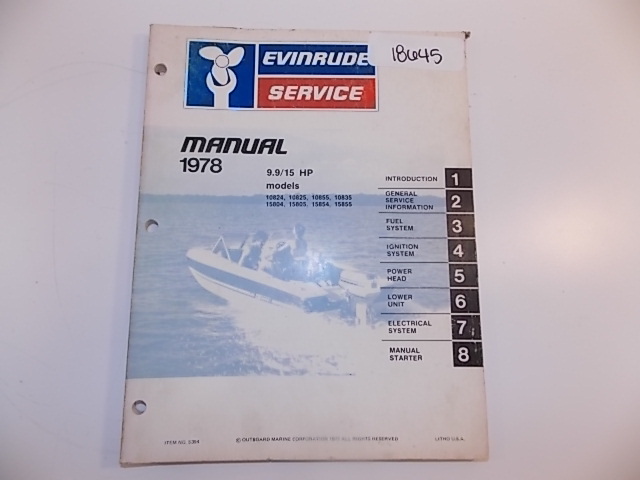 Evinrude Service Manual 1978 Item #: 5394 9.9 / 15 HP