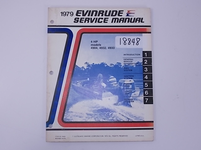 Evinrude 1979 5424 Service Manual 4 HP Models 4904 4932 and 4933