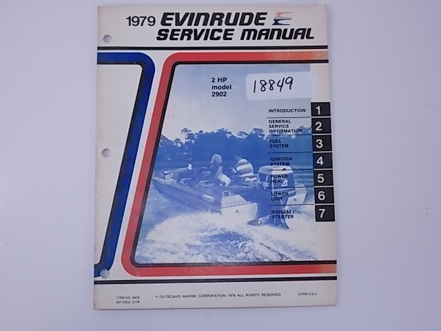 Evinrude Service manual 5423 1979 2 HP Model 2902
