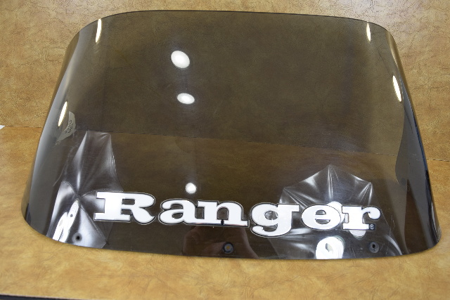 Used Ranger tinted plexiglass boat windshield 17" h x 32" w x 12" slant