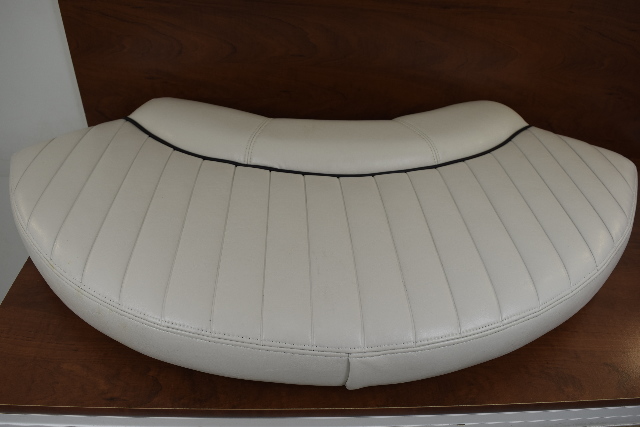 Pontoon Corner Boat Seat Cushion White w/ Black Trim Possibly Triton or Starcraft