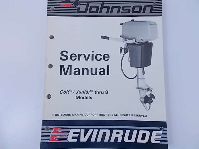 Johnson Evinrude Shop Service Manual Book 1987 Colt/Junior thru 8 507614