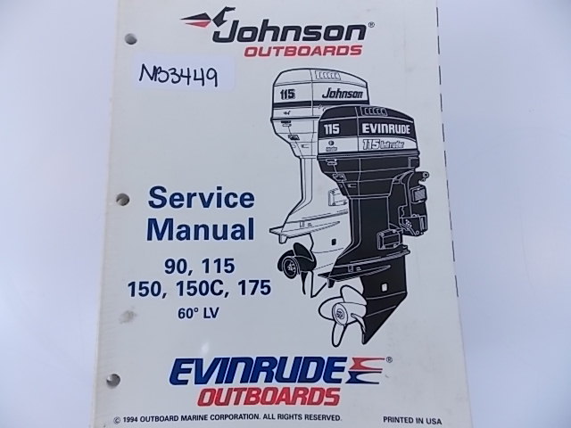 Johnson Evinrude Service Manual 90 115 150 150C 175 60 degree LV 1995 503151