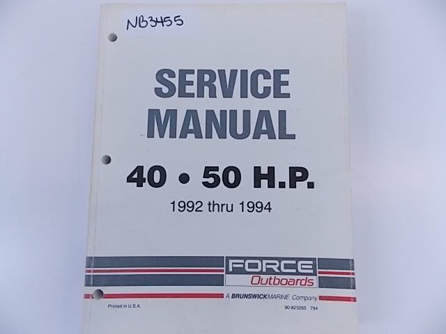 Force Service Manual 40 50 HP 1992 through 1995 823265