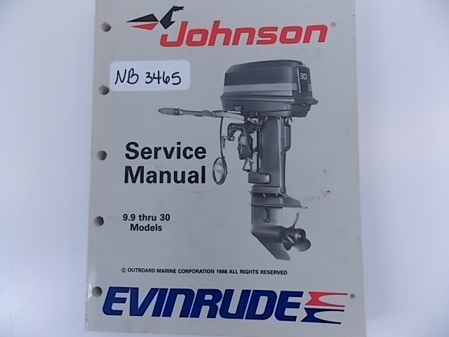 Johnson Evinrude Service Manual 9.9 through 30 Models 1989 507754