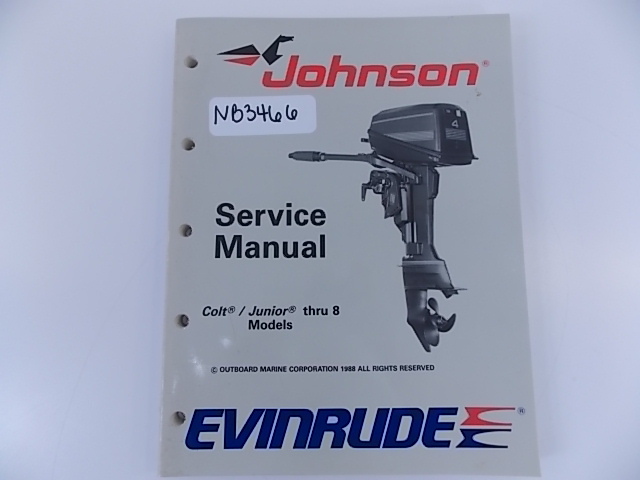 Johnson Evinrude Service Manual Colt Junior Through 8 Models 1989 507753