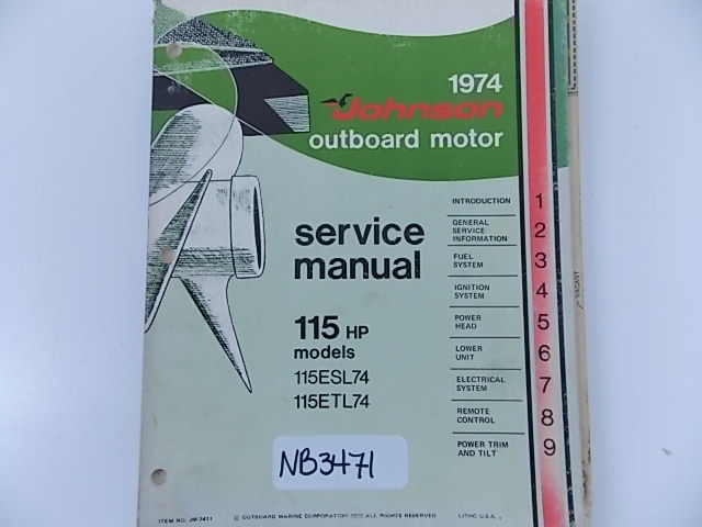 Johnson Evinrude Service Manual 115 HP 1975 JM-7411