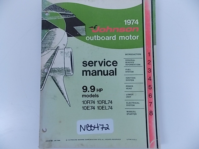 Johnson Evinrude Service Manual 9.9 HP Models 1975 JM-7404