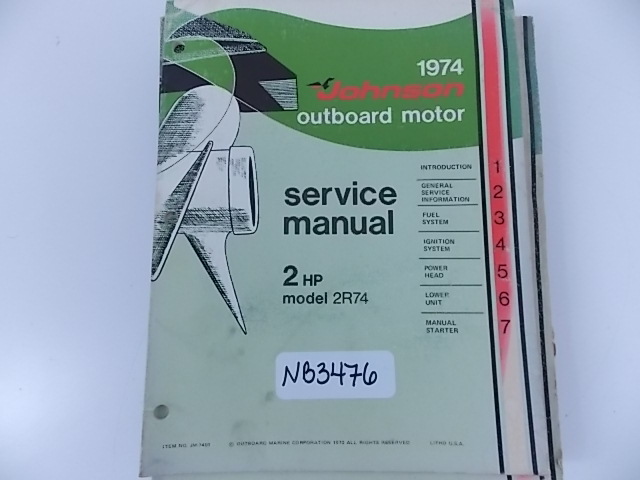 Johnson Evinrude Service Manual 2 HP 1975 JM-7401
