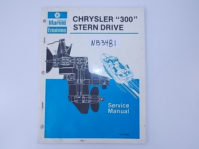 Chrysler Service Manual 1970's 300 Stern Drive 817707693