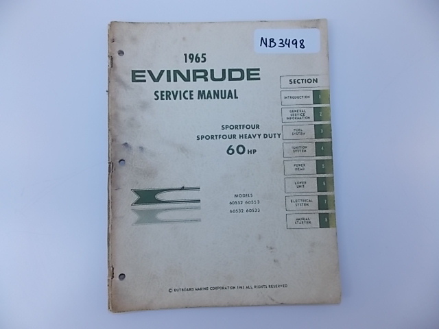 1965 Evinrude Sportfour 60 HP Service Manual