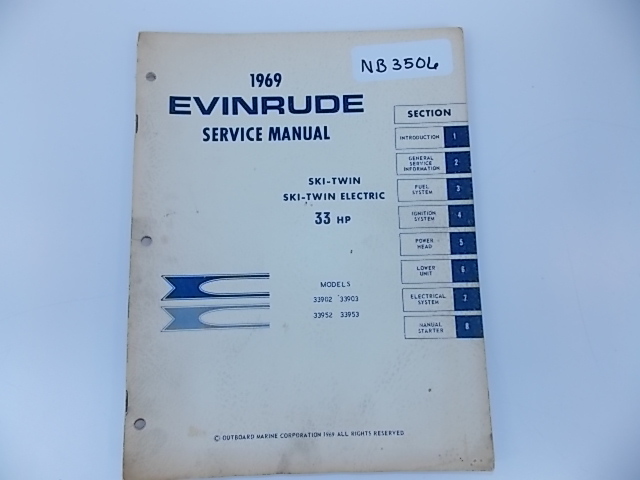 1969 Evinrude Ski twin Ski twin electric 33 HP service manual