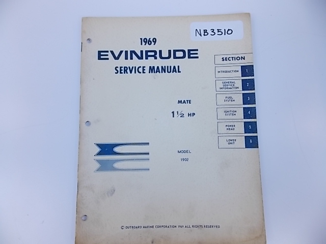 1969 Evinrude Mate 1 1/2 HP service manual model 1902