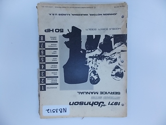1971 Johnson Outboard Motor Service Manual 50 HP Models 50ES71 and 50EL71