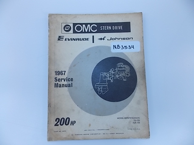 1967 OMC Stern Drive Evinrude Johnson service manual 200 HP 382516