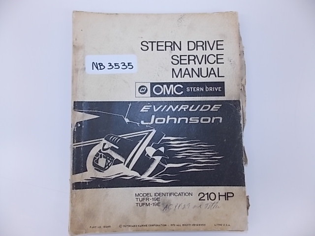 OMC Stern Drive Evinrude Johnson service manual 210 HP 384490