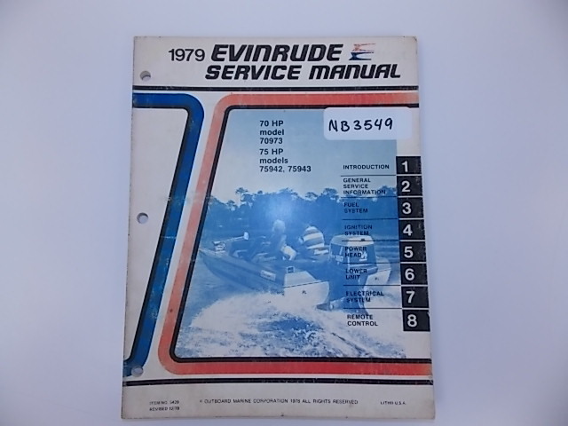 OMC 1979 Evinrude Service Manual 70/75 HP Models 70973, 75942, 75943