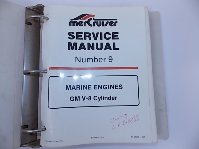 Mercruiser Service Manual Number 9 GM V-8 Cylinder 90-14499