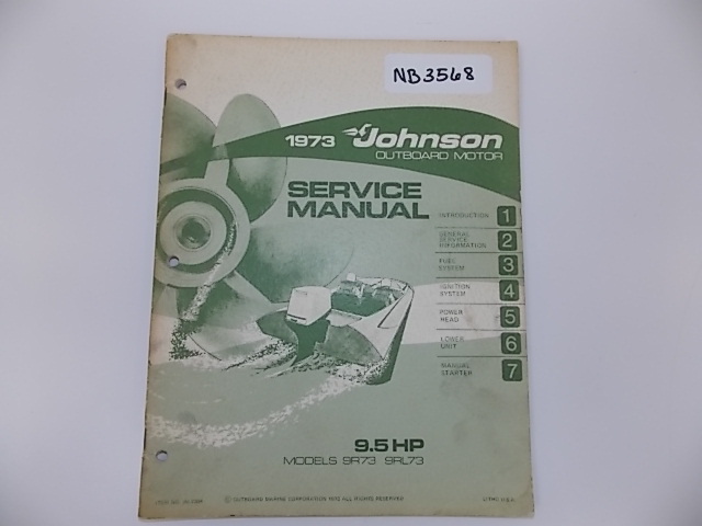 1973 Johnson 9.5 HP Models 9R73 and 9RL73
