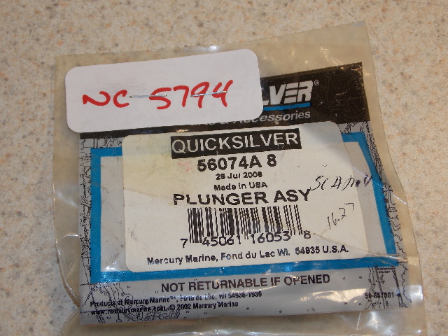 NEW Mercury Quicksilver Choke Solenoid Plunger Assy 56074A8 1978-1989 45 & 50 HP