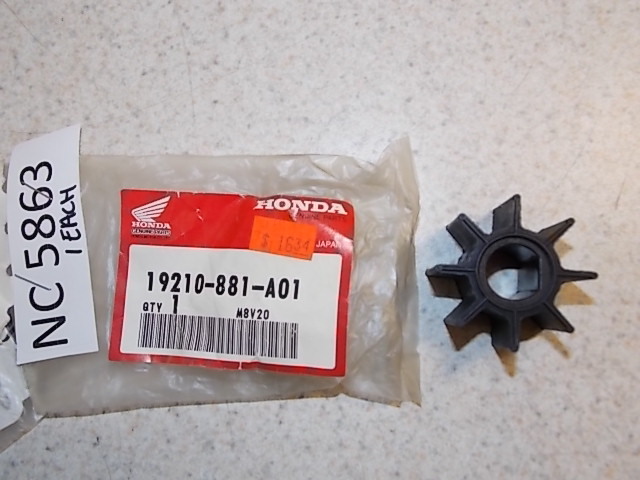 NEW Honda Pump Impeller 19210-881-A01 2007 & Older BF 5 / 8 / 50 / 75 / 100 HP