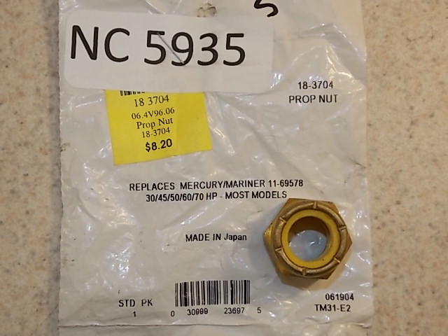 NEW Sierra Prop Nut 18-3704 Replaces Mercury 11-69578 30 / 45 / 50 / 60 / 70 HP