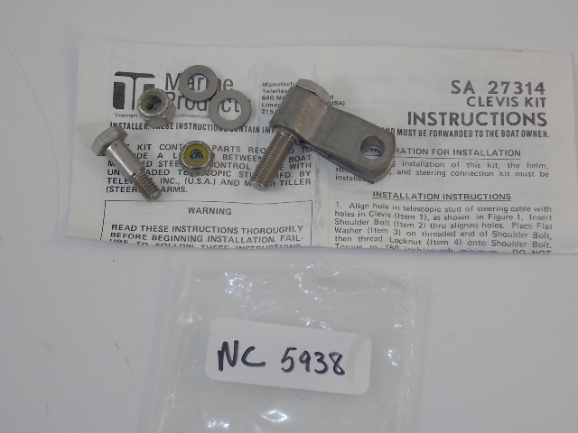 NEW  Teleflex Marine Clevis Kit SA 27314 with Instructions
