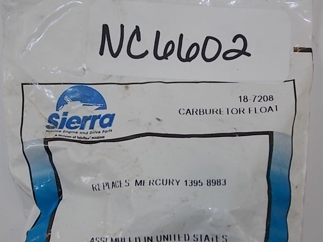 NEW Sierra Carburetor Float 18-7208 Mercury 1395-8983