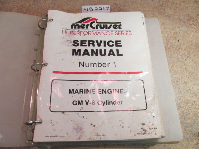 1991 Mercruiser #1 Marine Engines GM V-8 Cylinder Service Manual