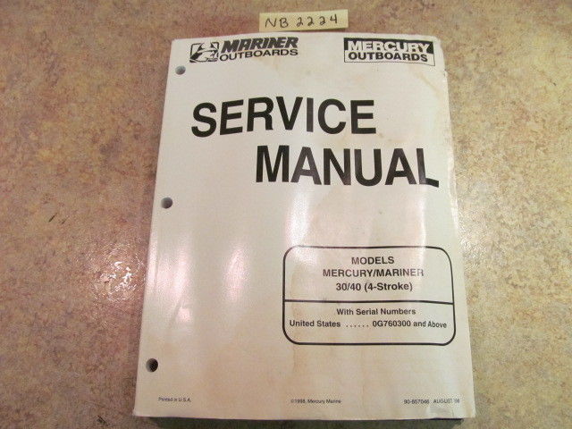 1999 Mercury Mariner 30/40 4-Stroke Models Service Manual 90-857046