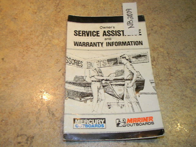 Mercury Mariner Owners Service Assistance Manual 1991
