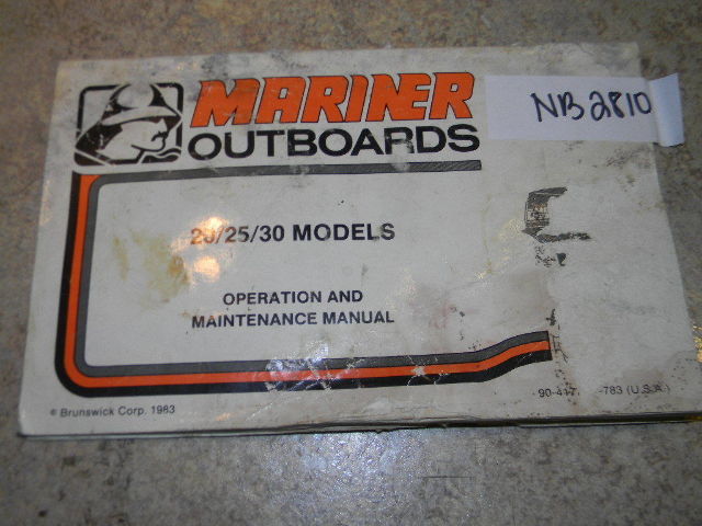 Mercury Mariner Outboard Operation & Maintenance Manual 1983 20 25 30