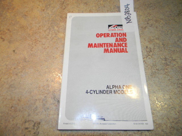Mercruiser Stern Drive Operation & Maintenance Manual Alpha One 4 Cyl