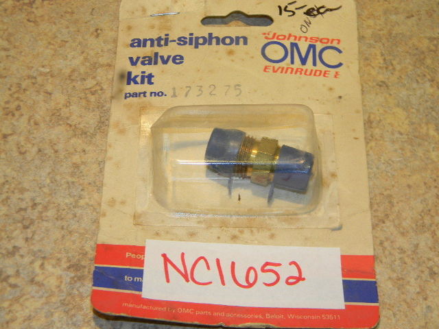 NOS Johnson Evinrude OMC Anti Siphon 45 Degree Valve Kit