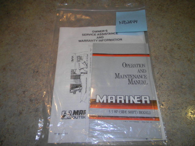 Mariner Operation & Manitenance Manual 3.3 HP Side Shift Models