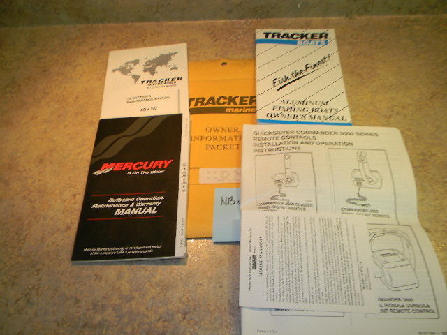 Complete Mercury Tracker Owner Packet Manual Operation & Maintenance