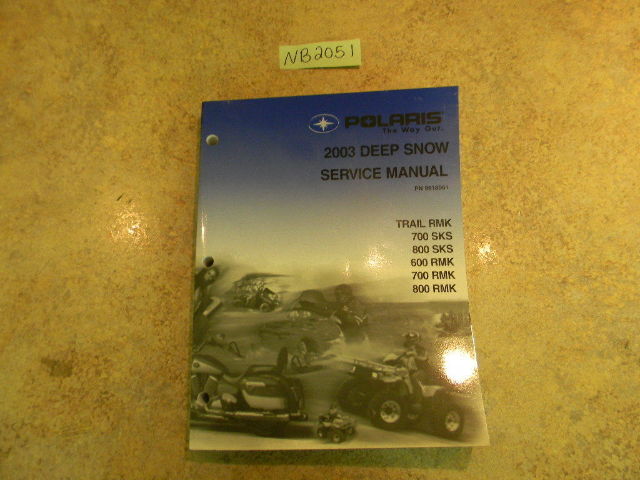 2003 Polaris Deep Snow Service Manual with CD PN 9918051